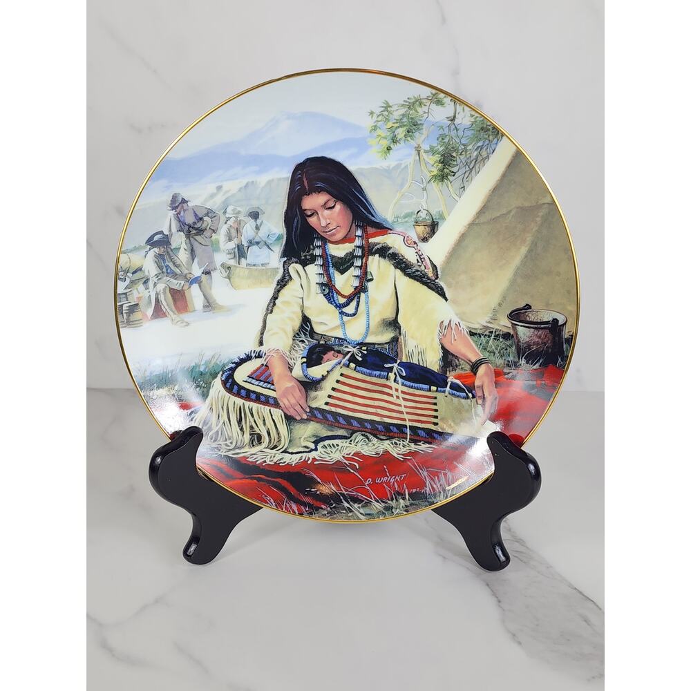Sacajawea Noble American Indian Women Year 1989 Porcelain 8 1/2" Wall Deco Plate
